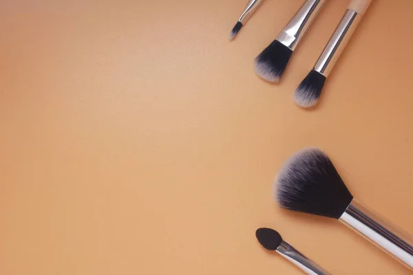 Brush Beauty Face Collection Set Background — Stock Photo, Image