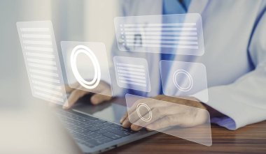 Dokümanlar kavramı, Doktor hastanede teknoloji tedavisi için bilgisayar bağlantısı sunucu tabanı hastasını kullandı.Dokümanlar konsept yönetimi