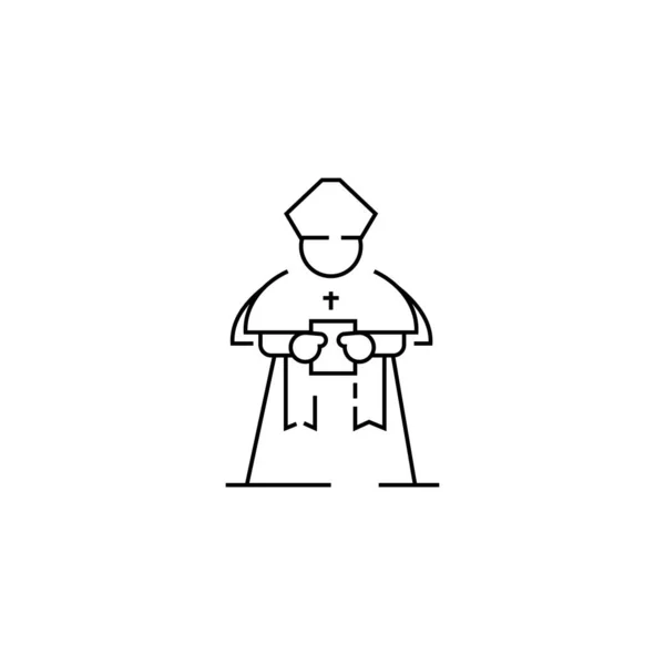 Begrafenisdienst pictogram in lineaire stijl. — Stockvector