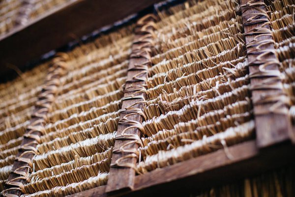Traditional balinese alang alang roof in Bali, Indonesia