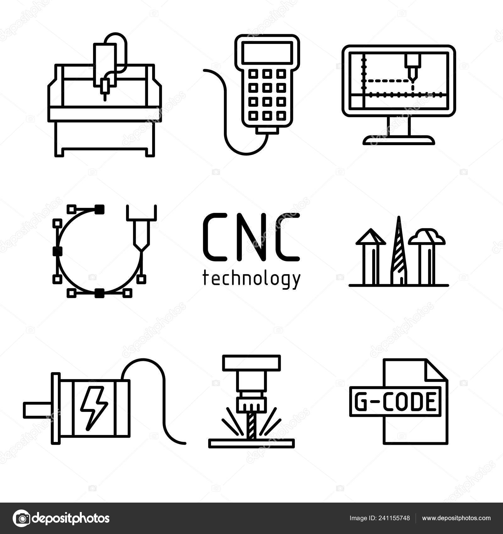 Maquina cnc imágenes de stock de arte vectorial | Depositphotos
