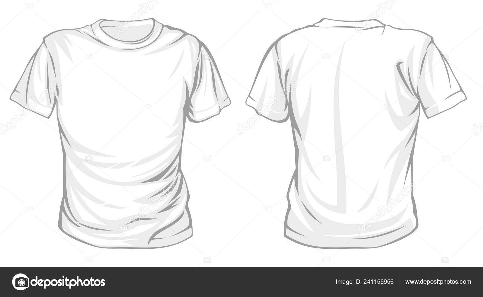 Blank T-shirt Template Front And Back Royalty Free Vector | vlr.eng.br