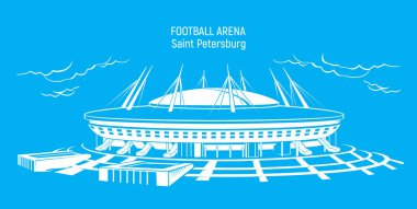 Zenit Arena 'da. Saint Petersburg 'daki futbol stadyumu vektör illüstrasyonu.