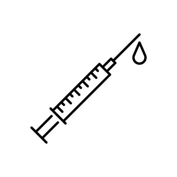 Ikonen För Den Medicinska Sprutans Vektor Injektion Vaccinationssymbol — Stock vektor
