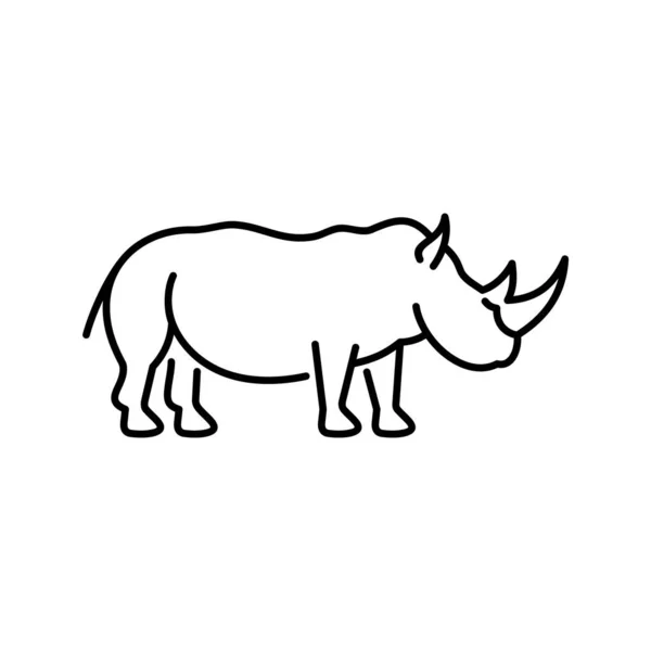 Rhinoceros Vector Icon 아프리카 사바나 동물상 — 스톡 벡터