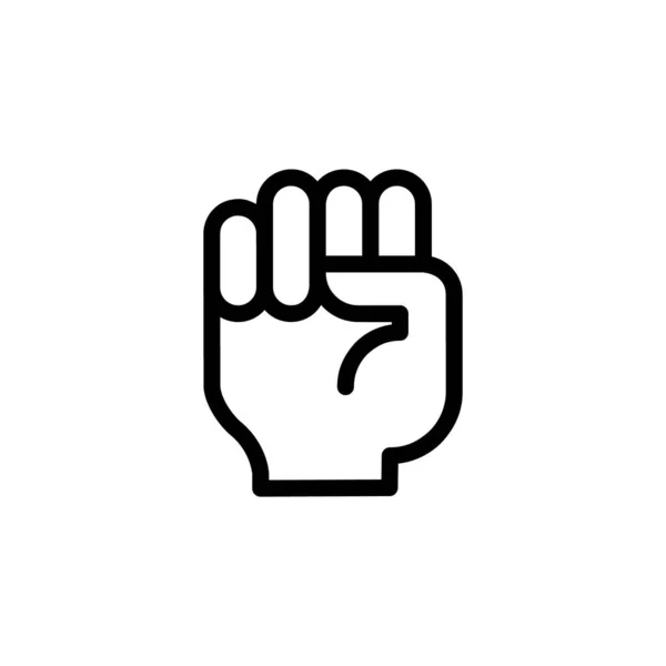 Het Symbool Van Een Vuist Gebaar Clenched Hand Vector Pictogram — Stockvector