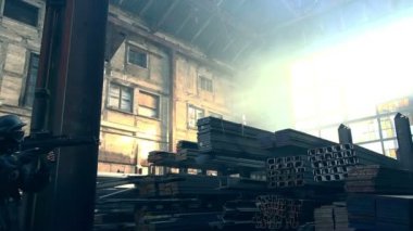 Eski terk edilmiş fabrikası özel atamasında elit force takım 