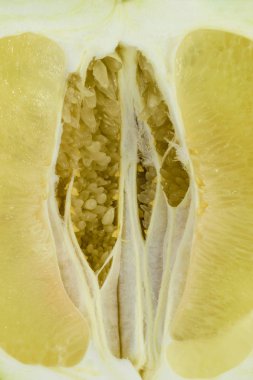 Yakın çekim arka plan yüzey görünümü kesme pomelo meyve