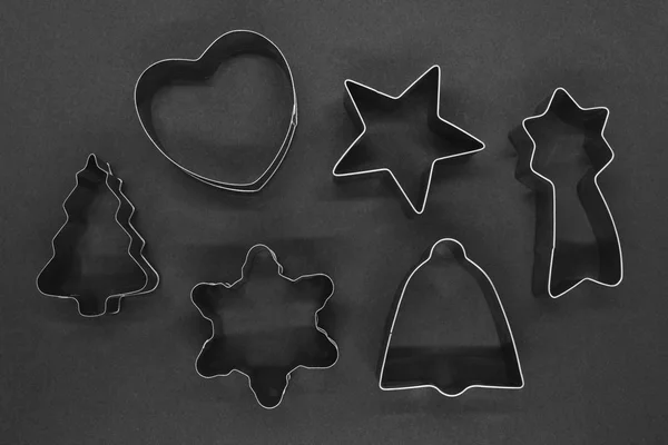 A cookie-vágó fém formák — Stock Fotó