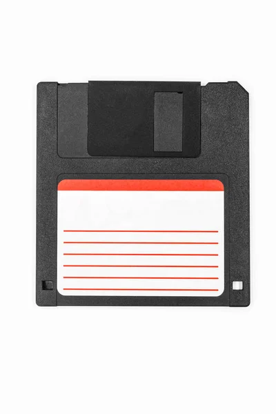 Disco floppy nero su sfondo bianco — Foto Stock