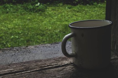 Yeşil çim arka planda metalik kupa