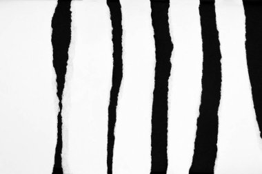 Kopya alanı ile siyah arkaplanda izole edilmiş beyaz yırtık kağıt