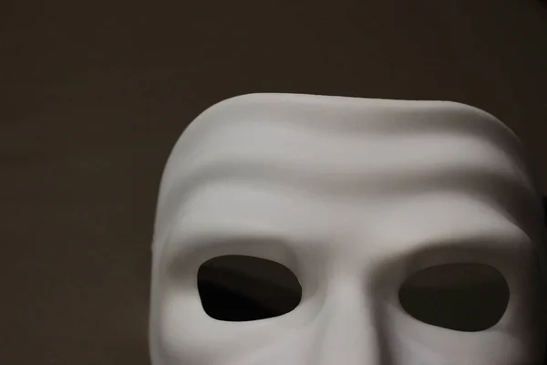 White Carnival Mask Black White Venetian Mask Monochrome Scary New — Stock Photo, Image