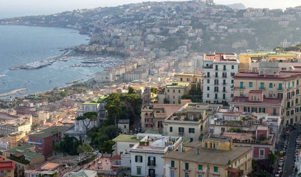 Colinas Nápoles Atardecer Con Vista Mar Mediterráneo Nápoles Orillas Del — Foto de Stock