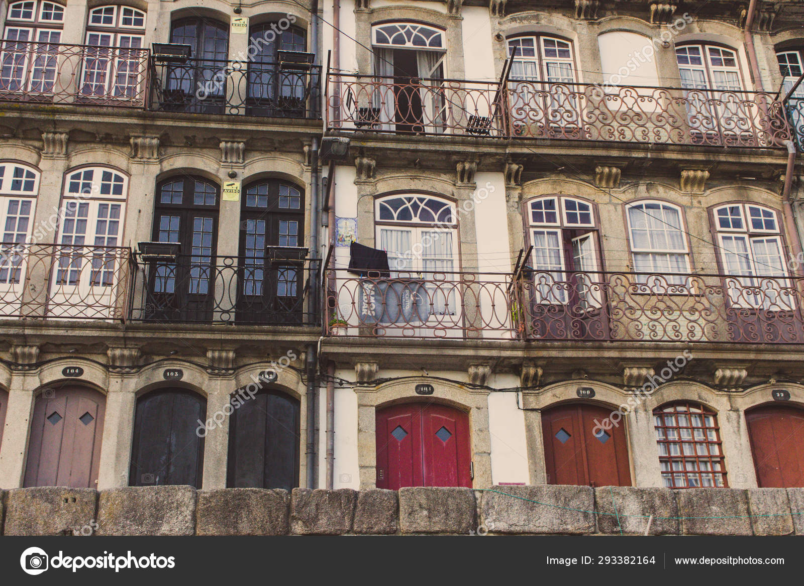 Vintage Buildings Porto Portugal Typical Portuguese Houses Porto Landmark Exterior Stock Photo C Happypilgrim 293382164