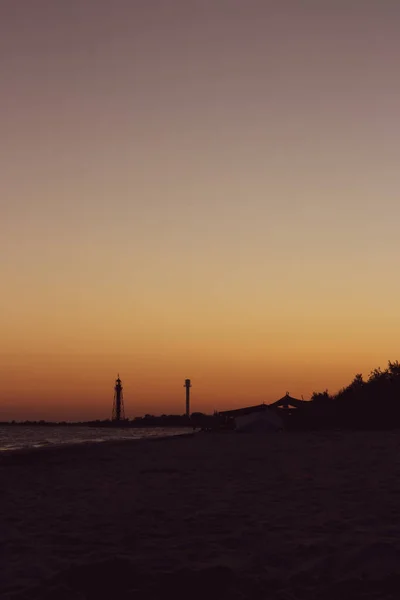Живописный Закат Над Морем Островной Пляж Вечерние Сумерки Сумерки Берегу — стоковое фото