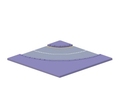 3D render düz izometrik blok binalar Infographic kavram kümesi. Özel şehir harita Oluşturucusu. Gölge beyaz zemin üzerine izole. Yol simgesi toplama. Piksel sanat. Yol daire dönüş alanı