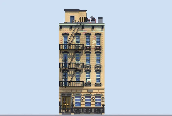 Rendering Set Von Flachen Isometrischen Blockgebäuden Infografik Konzept Benutzerdefinierte Stadt — Stockfoto