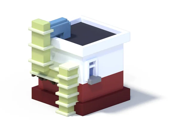 Rendering Set Von Flachen Isometrischen Blockgebäuden Infografik Konzept Benutzerdefinierte Stadtplan — Stockfoto