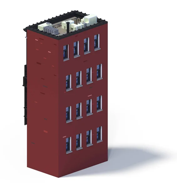Rendering Set Flat Isometric Block Buildings Infographic Concept Constructor Mapas —  Fotos de Stock