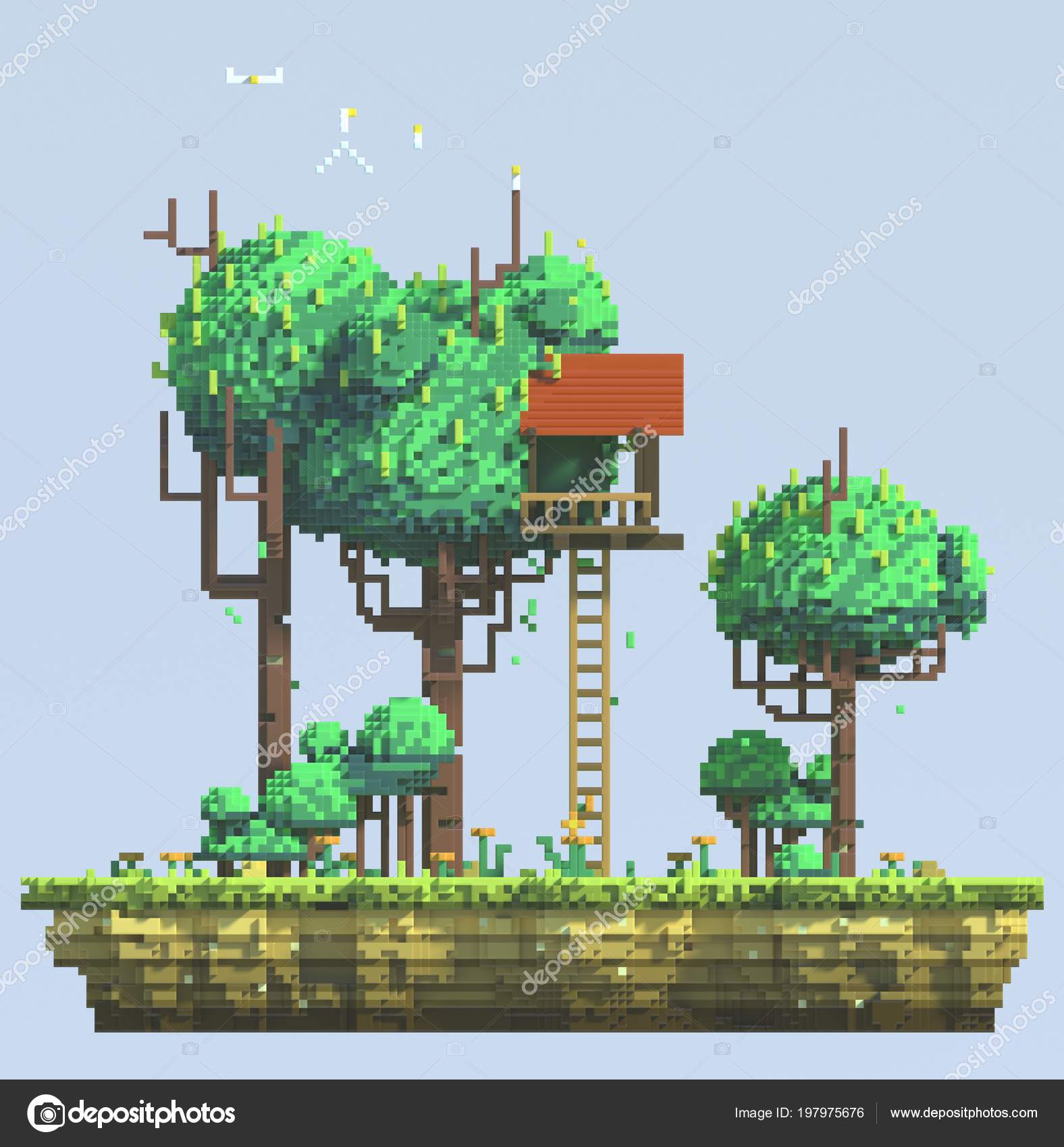 Featured image of post 3D Pixel Art Tree - The collection contains 21 objects of various types and sizes.