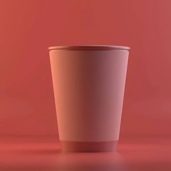 Оформление Бумажной Чашки Кофе Дизайн Макет Объекты Фон Окрашены Один — стоковое фото