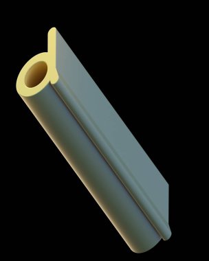 3D metin. Ekstra işleme uzun kalın harf D siyah arka plan üzerine izole. Büyük derinlik A'ya eğim ile yazı tipi. Alfabe pop iki çapraz yönde ayarlayın. Yumuşak ışık pürüzsüz parlak yansımalar  