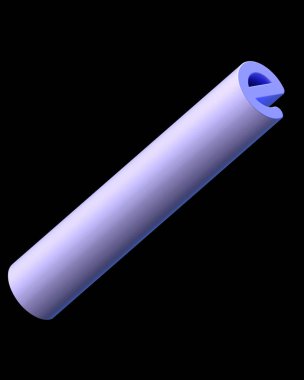 3D metin. Ekstra işleme uzun kalın harf E siyah arka plan üzerine izole. Büyük derinlik A'ya eğim ile yazı tipi. Alfabe pop iki çapraz yönde ayarlayın. Yumuşak ışık pürüzsüz parlak yansımalar  