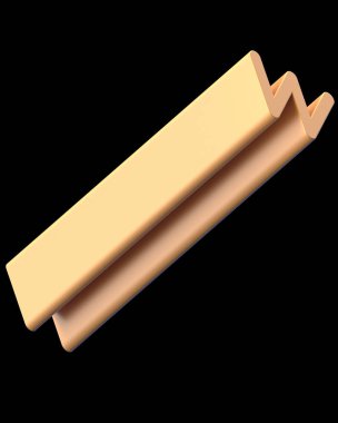 3D metin. Ekstra işleme uzun kalın harf W siyah arka plan üzerine izole. Büyük derinlik A'ya eğim ile yazı tipi. Alfabe pop iki çapraz yönde ayarlayın. Yumuşak ışık pürüzsüz parlak yansımalar  