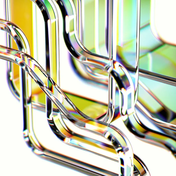 Rendering Multicolor Background Iridescent Translucent Pattern Digital Illustration Holographic Pastel — Stock Photo, Image