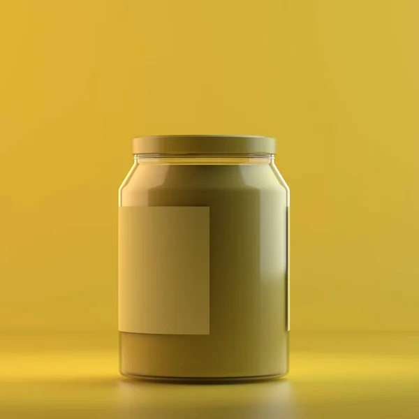 Rendering Glass Jar Honey Jam Design Mockup All Objects Background Royalty Free Stock Images