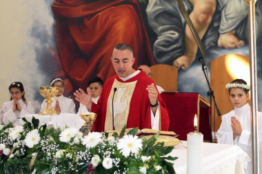 Trepuzzi, İtalya 20-05-2018 ayin Katolik kutlama