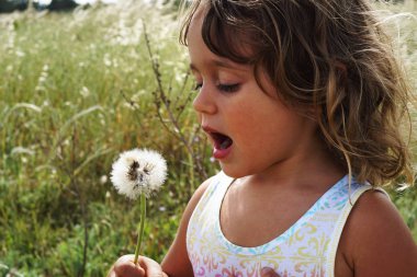 Karahindiba ile oynarken sağlığınla kız