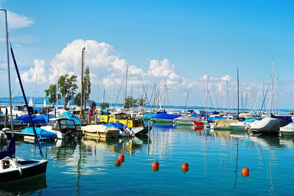 Romanshorn Schweizer Blick Auf Boden See Und Jacht — Stockfoto