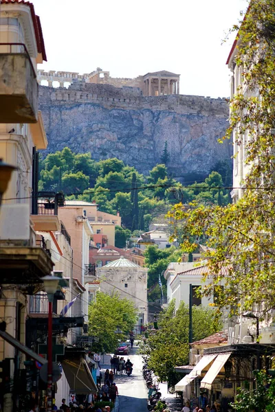Vue Parthénon Depuis Vieille Ville Athènes — Photo