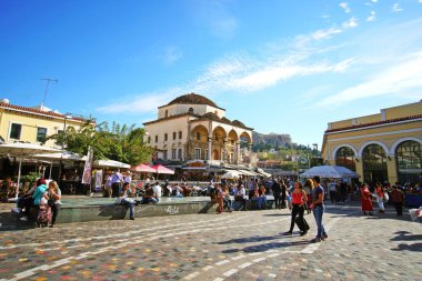 07 Ekim 2018, Atina, Atina arka planda Parthenon ile Monastiraki Greeceview