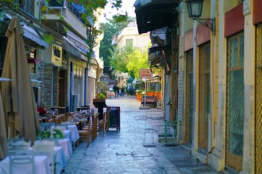 07 Ekim 2018 sokak restoranları, Atina eski Plaka bölgesinde ile