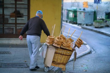 07 Ekim 2018 satıcı Donuts, kulurakia, eski bölge Plaka Atina