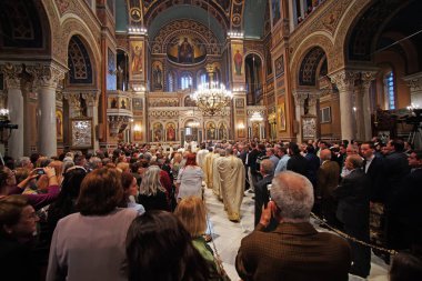 07 Ekim 2018 Atina Katedrali kutsal kitle, Yunanistan