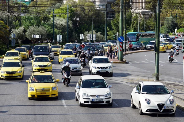 Greece Athens October Traffic Jam Streets Morning — стоковое фото