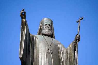 Archibishop Damaskinos Metropoli kare, Atina, Yunanistan'ın heykeli
