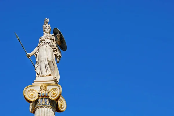 Estatua Atenea Frente Universidad Atenas Grecia — Foto de Stock