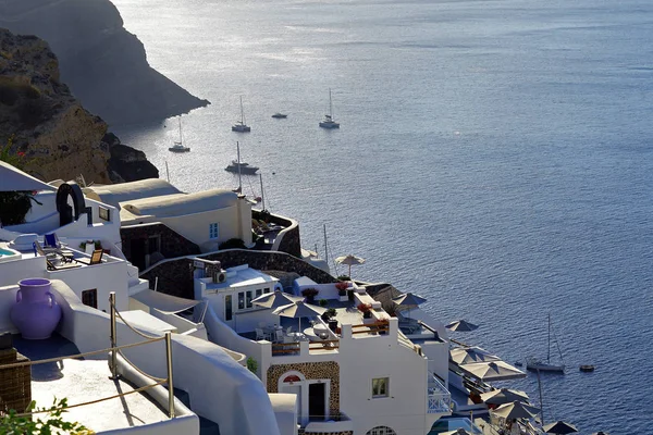 Beautiful View Luxury Apartments Santorini Cyclades Greece — Stock Photo, Image