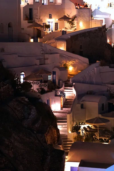 Beautiful Night View Oia Santorini Greece — Stock Photo, Image