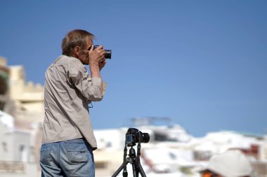 Oia, Yunanistan, 19 Eylül 2018 stok fotoğrafçı alır photografies Santorini, Cyclades manzara