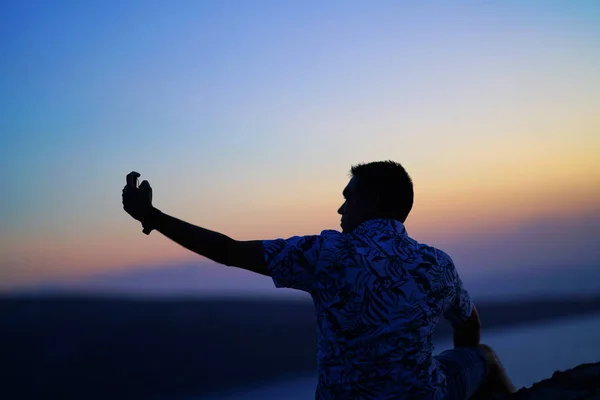 Santorini Greece September 2018Tourists All World Waiting Sunset Oia — Stock Photo, Image