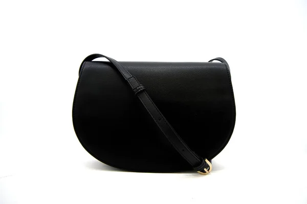 Bolso de mano de moda femenina de cuero negro de lujo —  Fotos de Stock