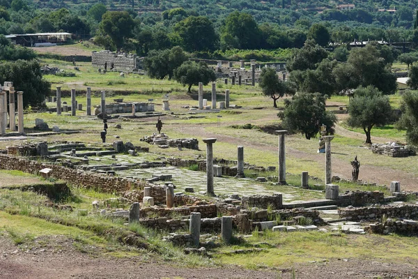 Panoramisch uitzicht op de oude archeologische site van Messini, Zuid-Peloponnesos — Stockfoto