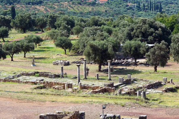 南伯罗奔尼撒梅西尼考古遗址全景 — 图库照片