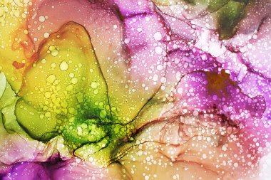 Orijinal mürekkep resminin bir parçası, makro fotoğraf.